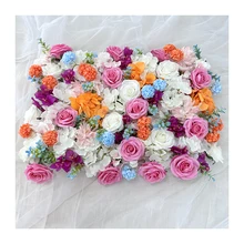 Professional 3D Roses Flowers Wall Hydrangea Head Artificial Backdrop Roll Up Stand Walls Decoration