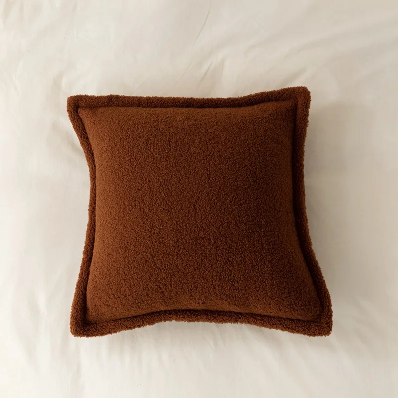 Aoyatex customized super soft solid color lamb throw pillow indoor decorate cushion supplier