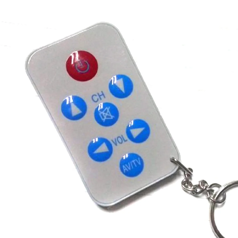 Universal 7 Key TV Remote Control Mini Keychain Super Slim with Battery Remote Control Wireless Smart Remote Controller