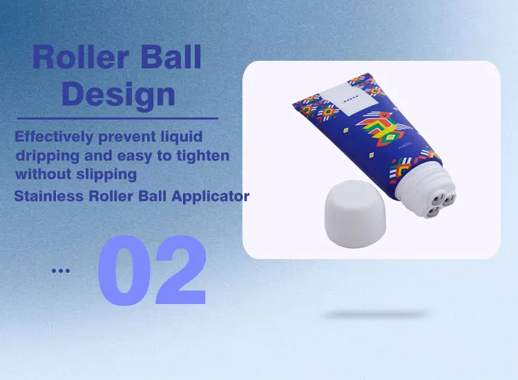 3 roller ball neck cream cosmetic tube