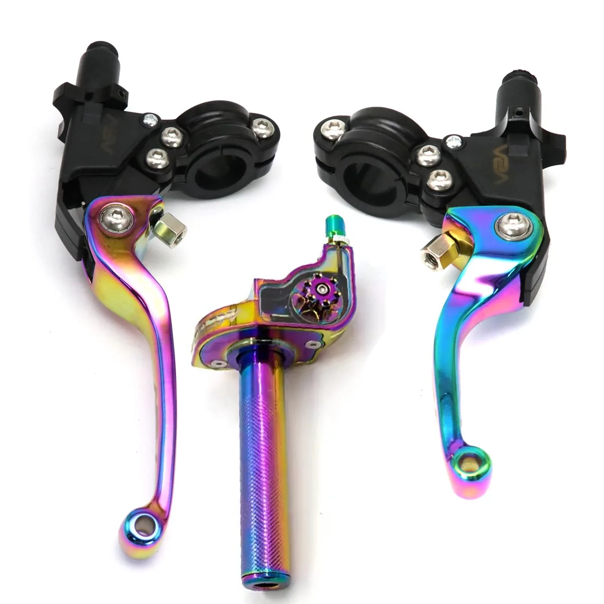Universal CNC Moto Plating Colorful Short Long Motorcycle Brake Clutch Levers Handle Throttle Hand Grip for Motorcycle