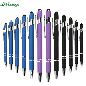Wholesale Custom Metal Aluminum Ball Pens Sports Promo Gift with Soft Rubber Touch Screen for Stylus Logo Advertising