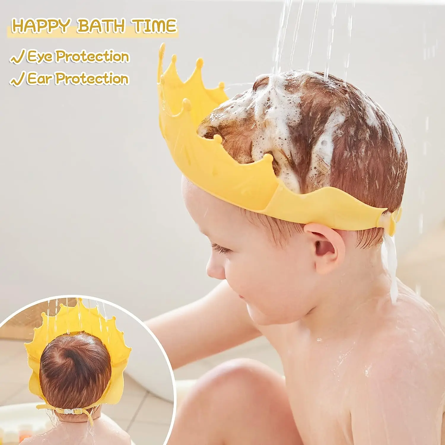 Baby Shower Cap for Kids Adjustable Toddler Hair Washing Shield Bathing Cap  Baby Shower Visor Shampoo Cap - Main Image