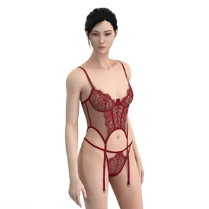 Customized Transparent Lace Design Women Underwear Sexy Lingerie Women Bra & Brief Sets