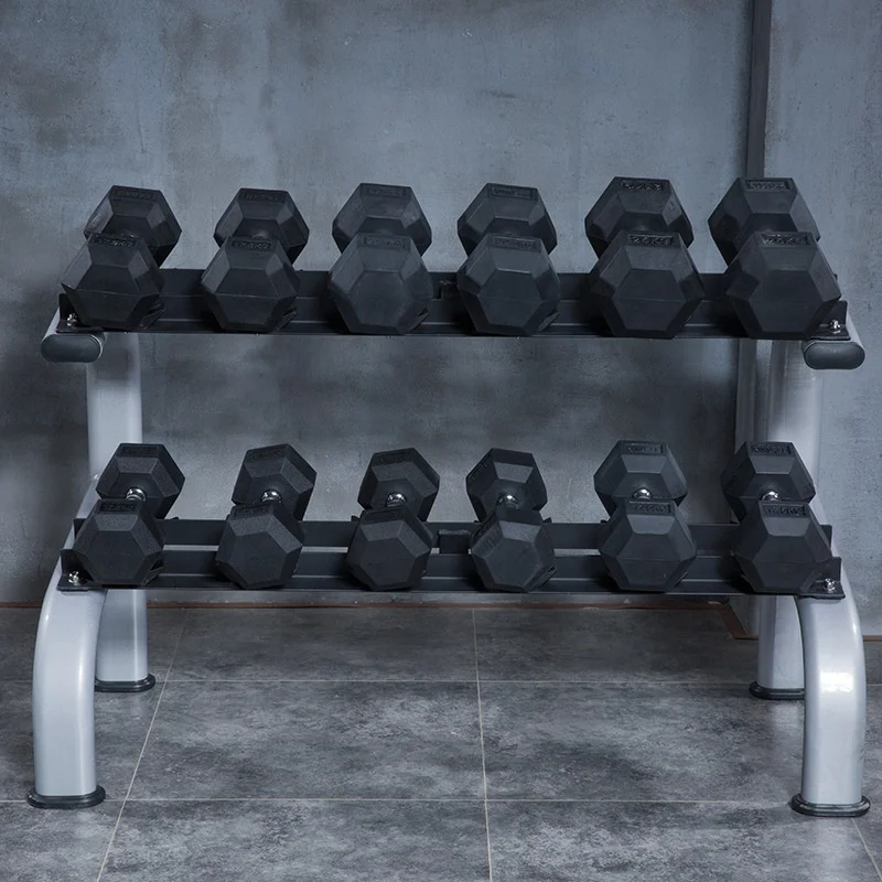 Wholesale Custom Logo Iron Rubber Hexagonal Dumbbells Set Free Weights