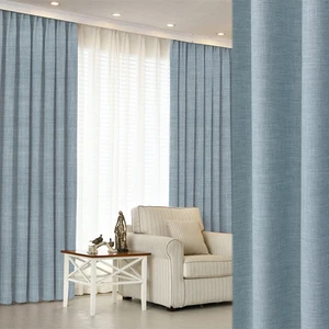 Honeymoon Hot Sale Polyester Bedroom Blue Home Curtains Drapes Blackout Window Curtain Fabric Hotel