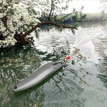 Wholesale for SP099 4.5cm 10g Metal Spinner Bait Spoon Fishing Lure with Red Heart Blade for Ocean Boat & Ice Fishing – Metal Jig – view 4