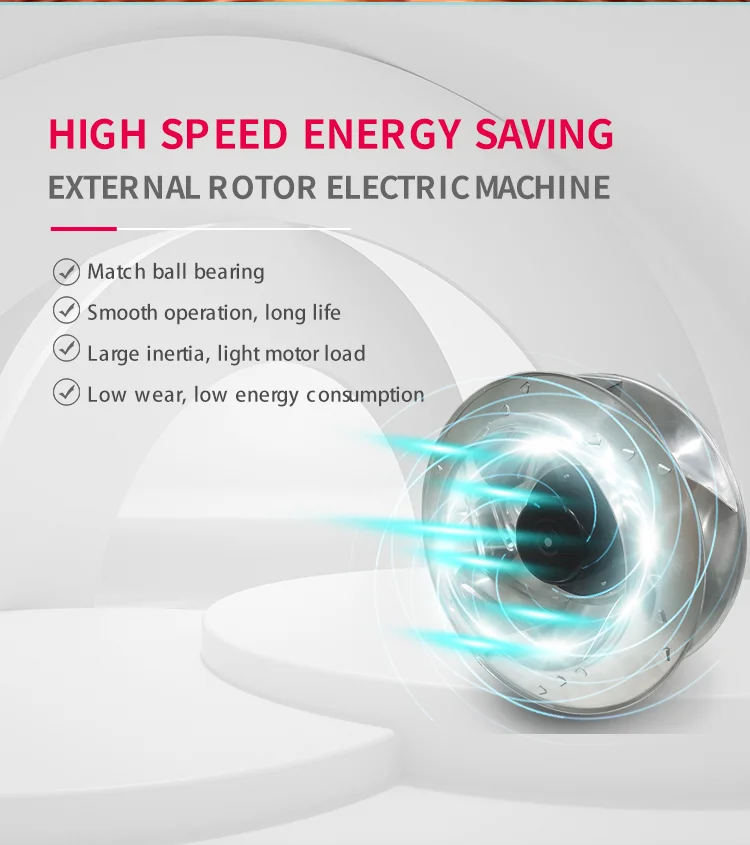 133mm Ec Centrifugal Fan 48v 220v Backward Curved Fan Gpe Motor