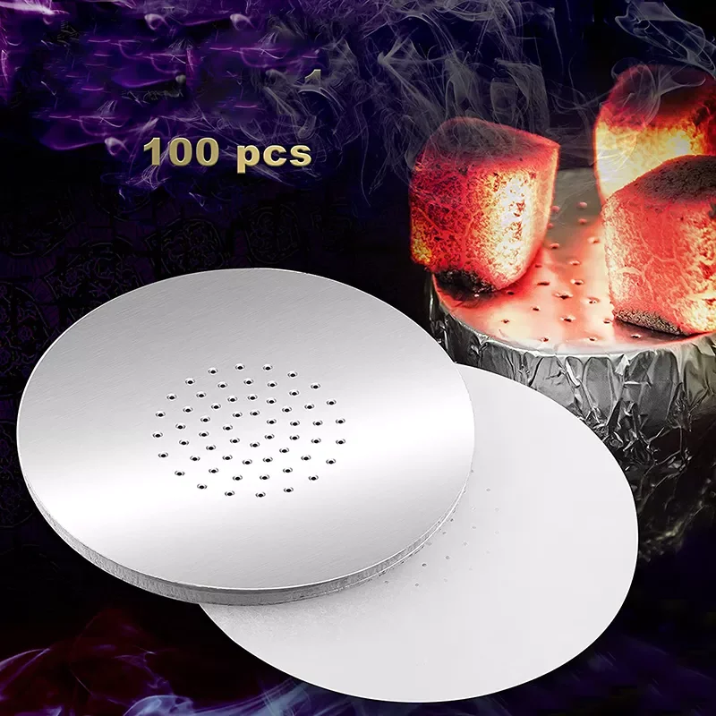 100 Pcs Shisha Hookah Aluminium Foil Shisha Hookah Charcoal Aluminum Foil Sheet Buy Coal