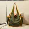 Bolso tote verde militar mediano-30*28*10