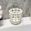 Cesta de Almacenamiento Tejida de Cerámica - Pequeña Blanca