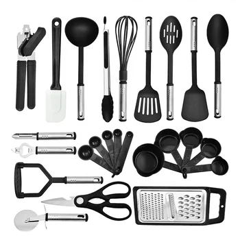 2023 Kitchen Gadgets & Kitchen Tool Stainless Steel Nylon Cooking Utensils Set 25 Pcs Kitchen Utensils Set
