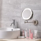 Mirror 10X Wall Mounted Makeup Mirror 7 Inch Extension Brushed Nickel Mirror Double Sided Magnifying Makeup Mirror For Bathr