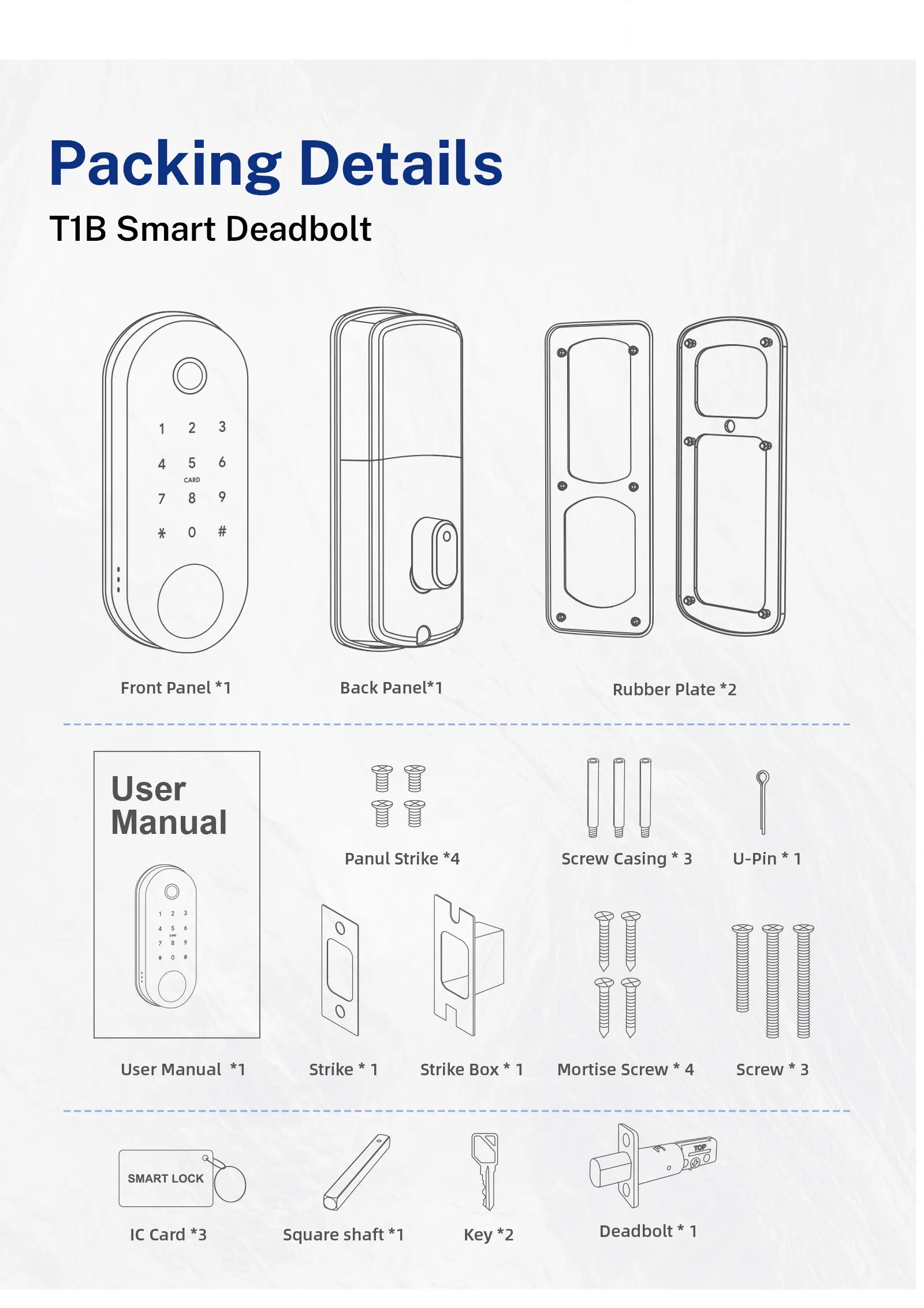 Liliwise Smart Door Lock with 6V Battery 35~55mm Door Thickness and 200 Fingerprint Capacity Auto Deadbolt Electronic Door Lock 14