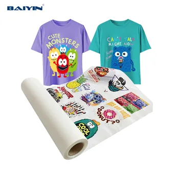 Baiyin DTF Inkjet Printer Heat Transfer DTF Pet Film 30cm Roll DTF Film 60cm for Printer T shirt Printing