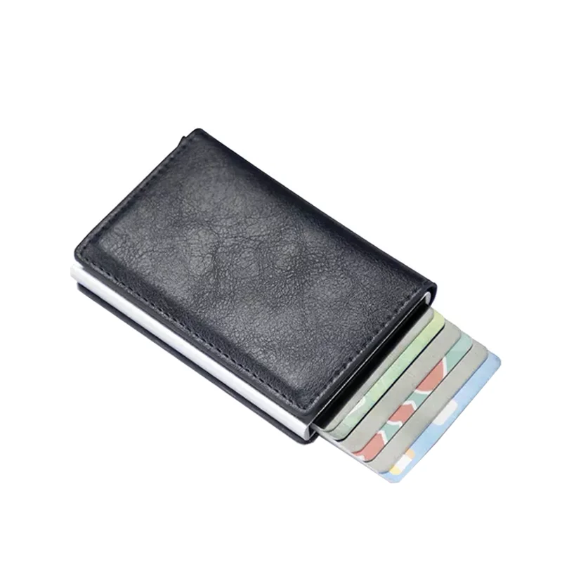 Rfid Blocking Function Pu Leather Automatic Pop Up Credit Card Holder ...