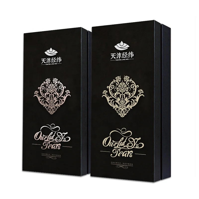High quality custom size Matt Black Rigid Cardboard Liquor Set Packaging Boxes gift box packing