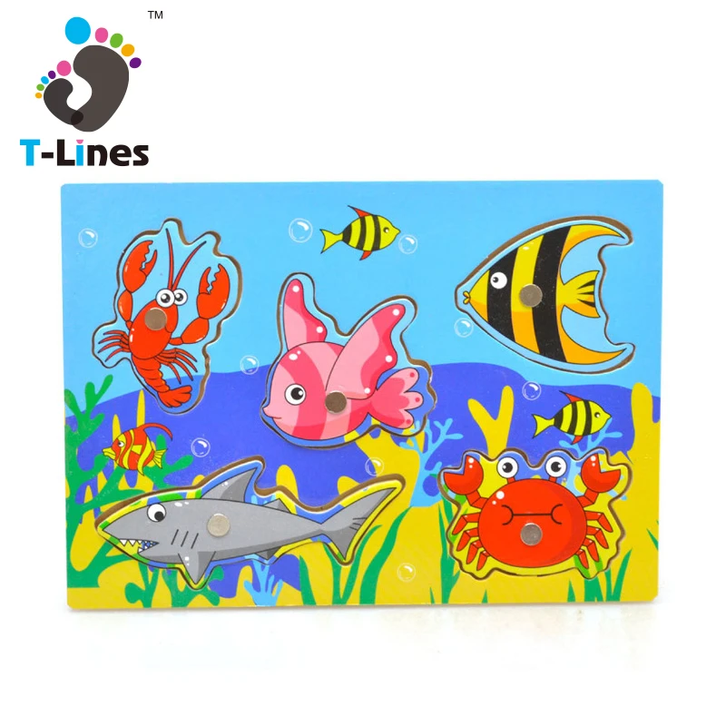 Популярная развивающая детская Магнитная игра-головоломка для рыбалки, забавная деревянная доска для рыбы, игрушки для детей
