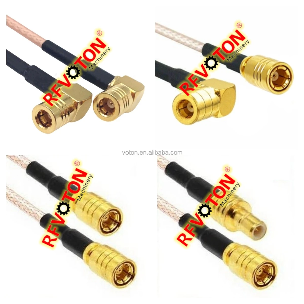Fabriklieferung SMB-Stecker Buchse zu SMB-Stecker Buchse, rechtwinkliger 90-Grad-Verbinder für RG316-HF-Schweifantennen-Jumper-HF-Kabelbaugruppe