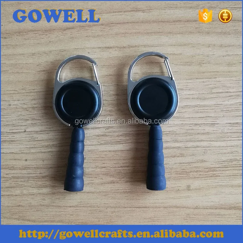 Custom Carabiner Retractable Badge Reel With Pencil Holder Pen Leash