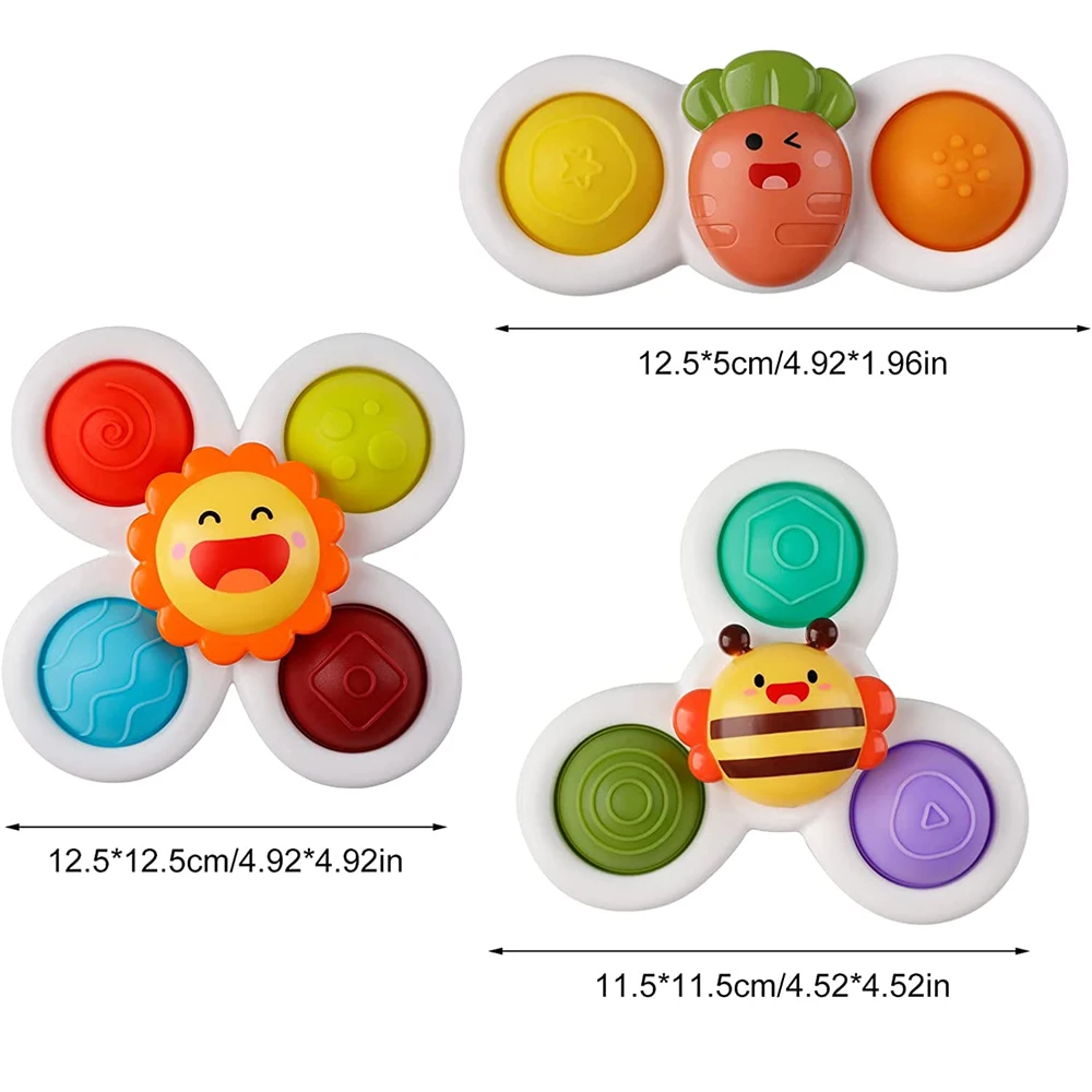 Newest best sell fidget toy suction cup spinner top baby bathtub spinner bathing rotary windmill finger sensory toy for toddler