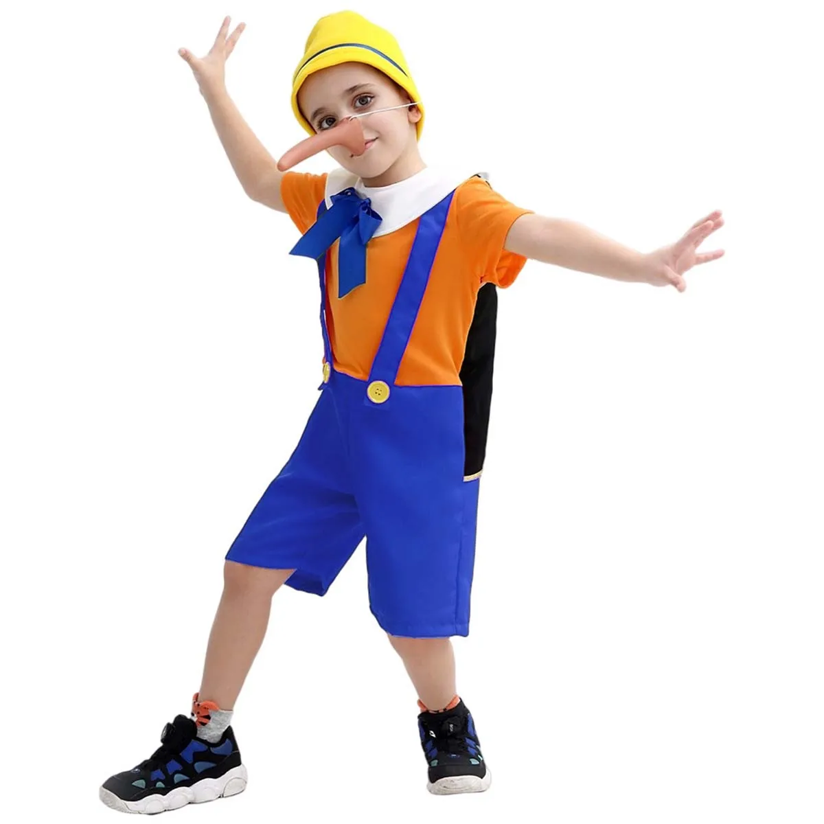 Halloween Kids Fairytale Long Nose Puppet Cosplay Pinocchio Costume DISN-026
