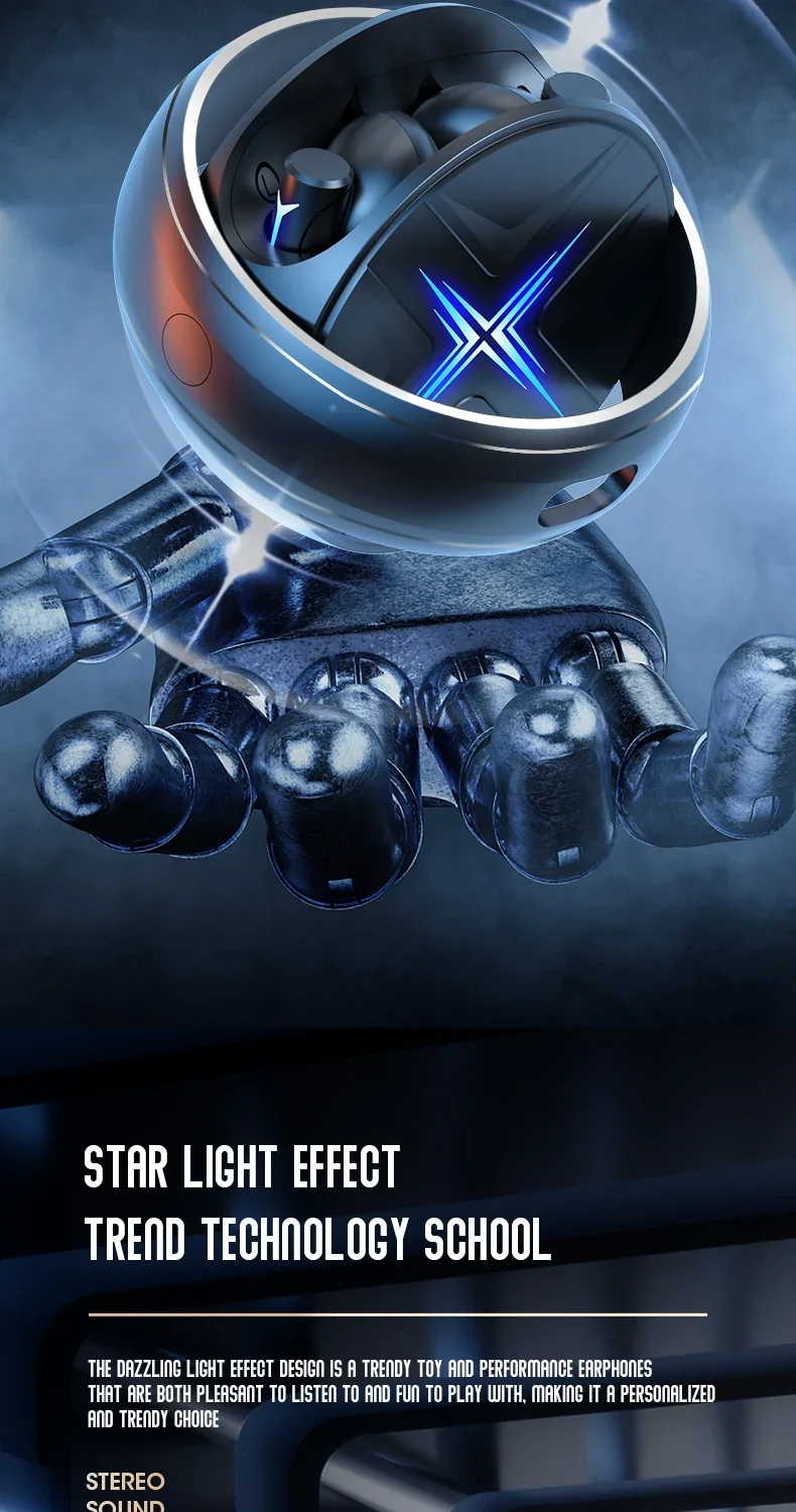 SP31 New Private Model Star Ring Metal Aluminum Alloy BT Headset TWS Earphones & Headphones Noise Reduction In-Ear Rotation