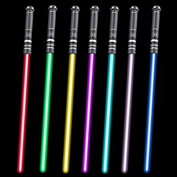2Packs Lightup Saber 7 Colors LED Light Sword Set with Sound  Christmas Halloween Presents Expandable Light Swords for Kids