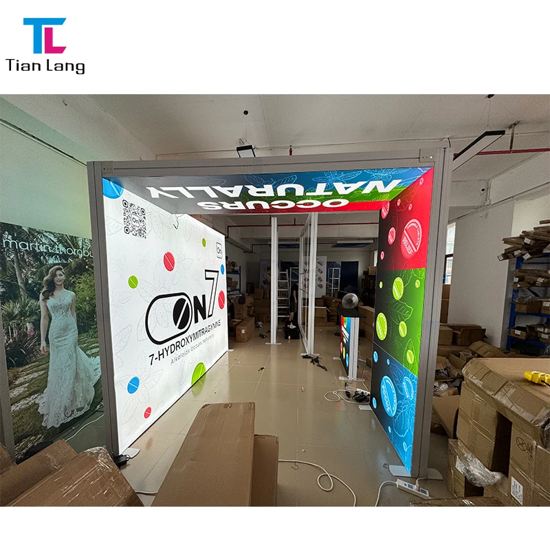 TianLang Customized Double Sided Custom Printing Seg Led Backdrop Frameless Tension Fabric Led Light Box