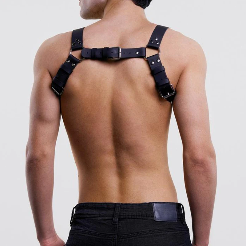 Giarrettiere BDSM In PU &ndash; Imbracatura Petto Uomo, Cinghie Punk Gotico, Taglia Unica