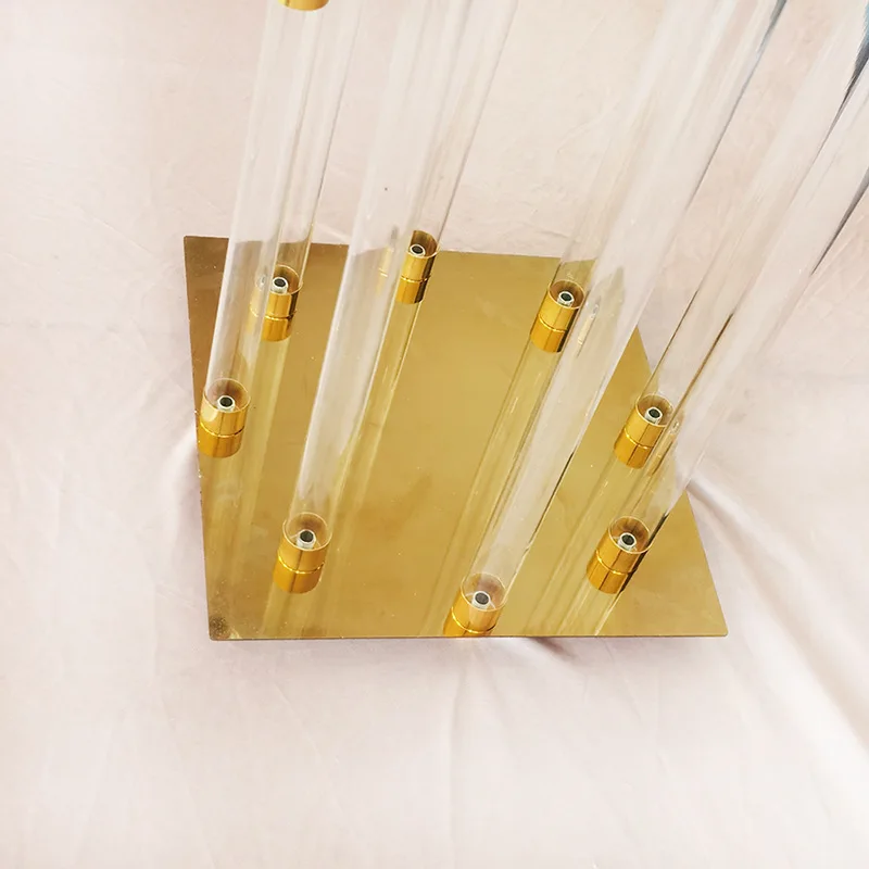 Gold Candle Holders Acrylic Wedding Table Candelabra Centerpiece
