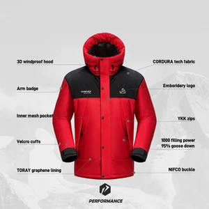 PERFORMANCE PELLIOT Outdoor Men's 1000 Filling Power White Goose Down Windproof TORAY Graphene Heat Storage Lining Down Jacket