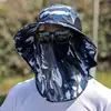 Chal integrado azul camuflaje [máscara removible].