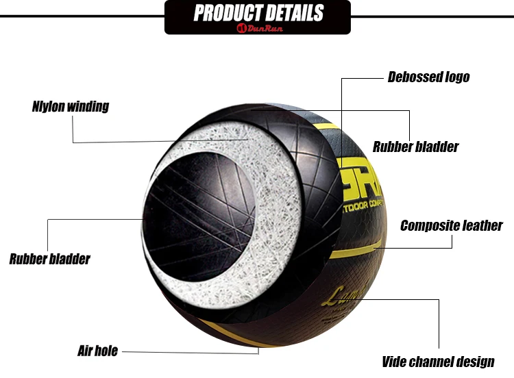 Custom Logo Printed Official Match Size 7 PU Laminated Basketball