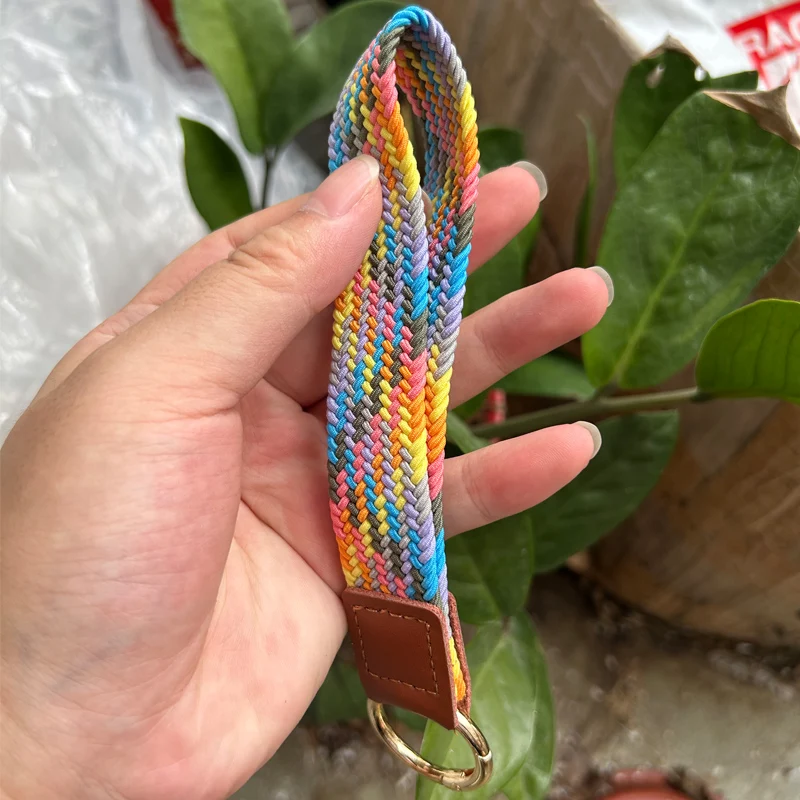 QIAQIAYU Colorful Wrist Lanyard Keychain – Leather Strap With Metal Clip For Keys, ID, Phone