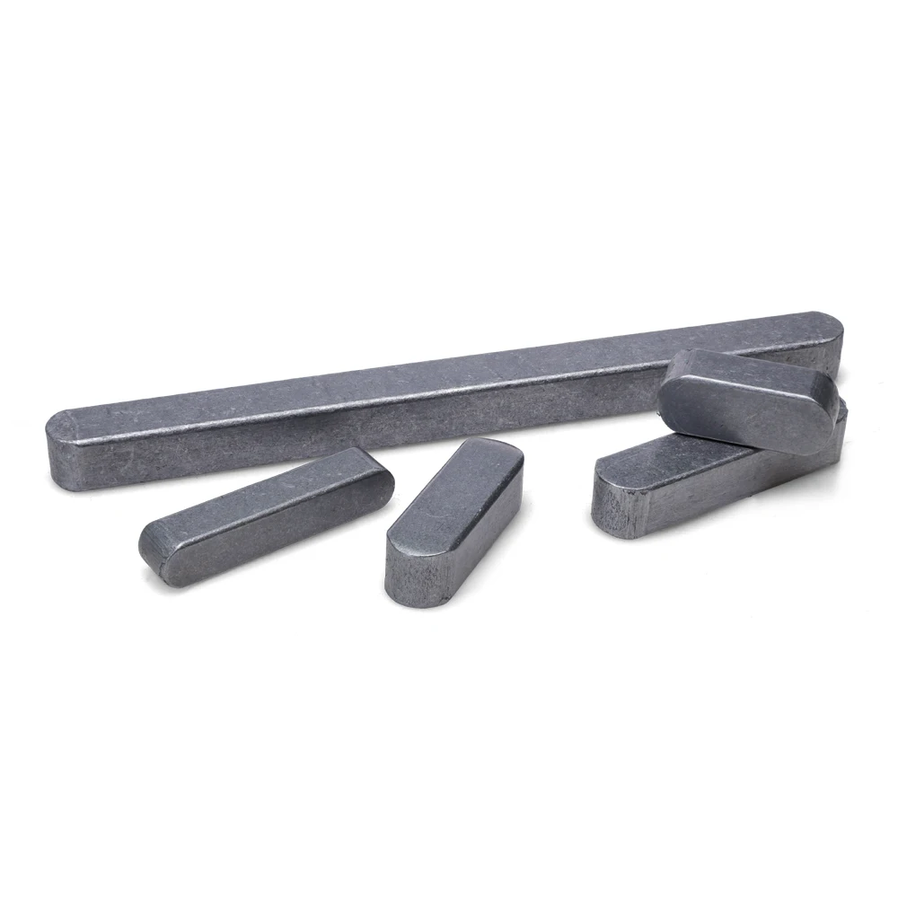 45 Steel GB1096 Square Key Shaft Pin with Flat Key Round Head Zinc Plated Finish for Dowel Key Slot Positioning