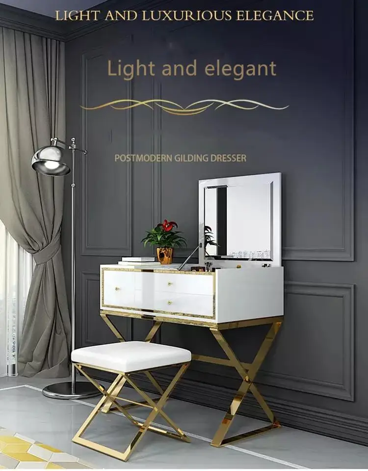 American light luxury solid wood modern minimalist  bedroom white dresser