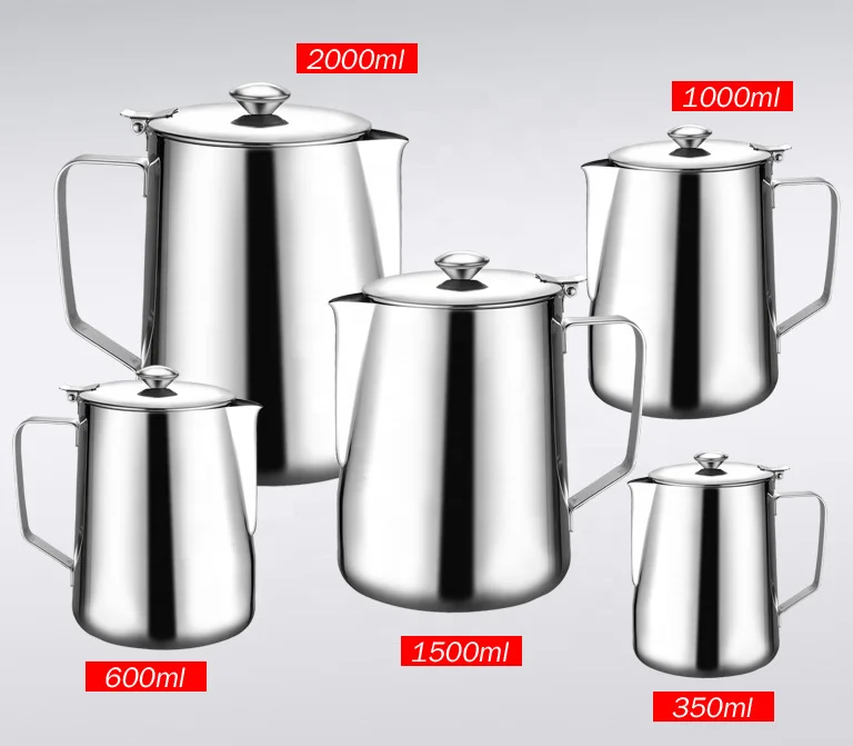 COM-FOUR® Caraffa Per Latte Da 350 Ml Con Coperchio