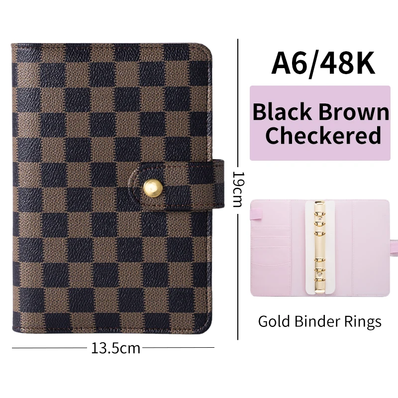 Business A6 Budget Binder Wallet Notebook Customised Brown Checkered Budget  Cash Planner Binder With 10pcs Zipper Envelopes - Buy Business A6 Budget  Binder Wallet Notebook Customised Brown Checkered Budget Cash Planner Binder