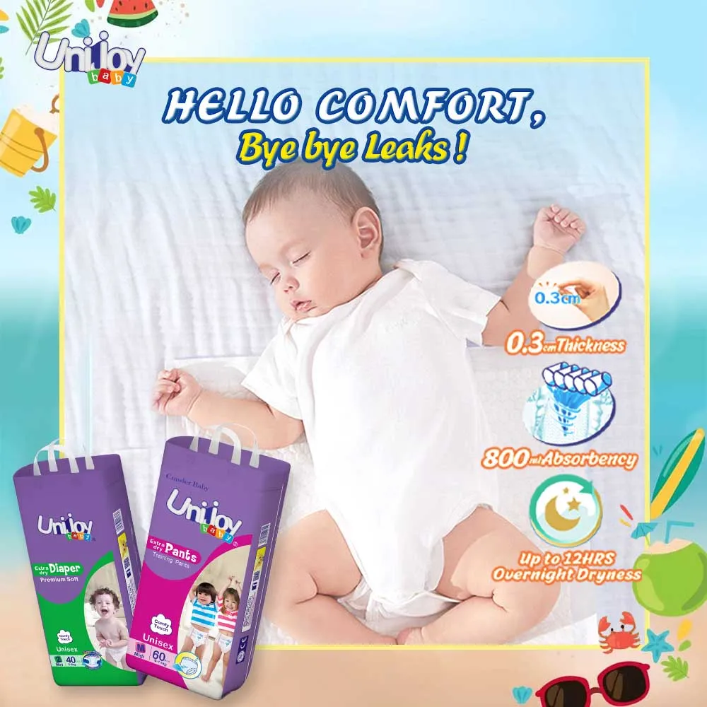Unijoy Disposable High Quality European Standard Baby Diaper Supplier