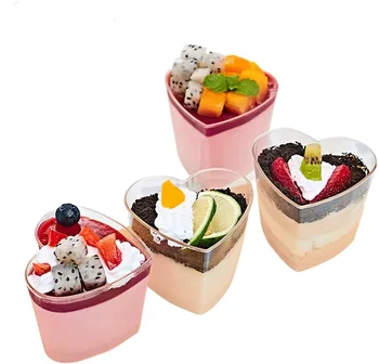 Package Custom Logo Clear Mini Plastic Cup Disposable Yogurt Pudding Desert Dessert Ice Cream Cups with Lids