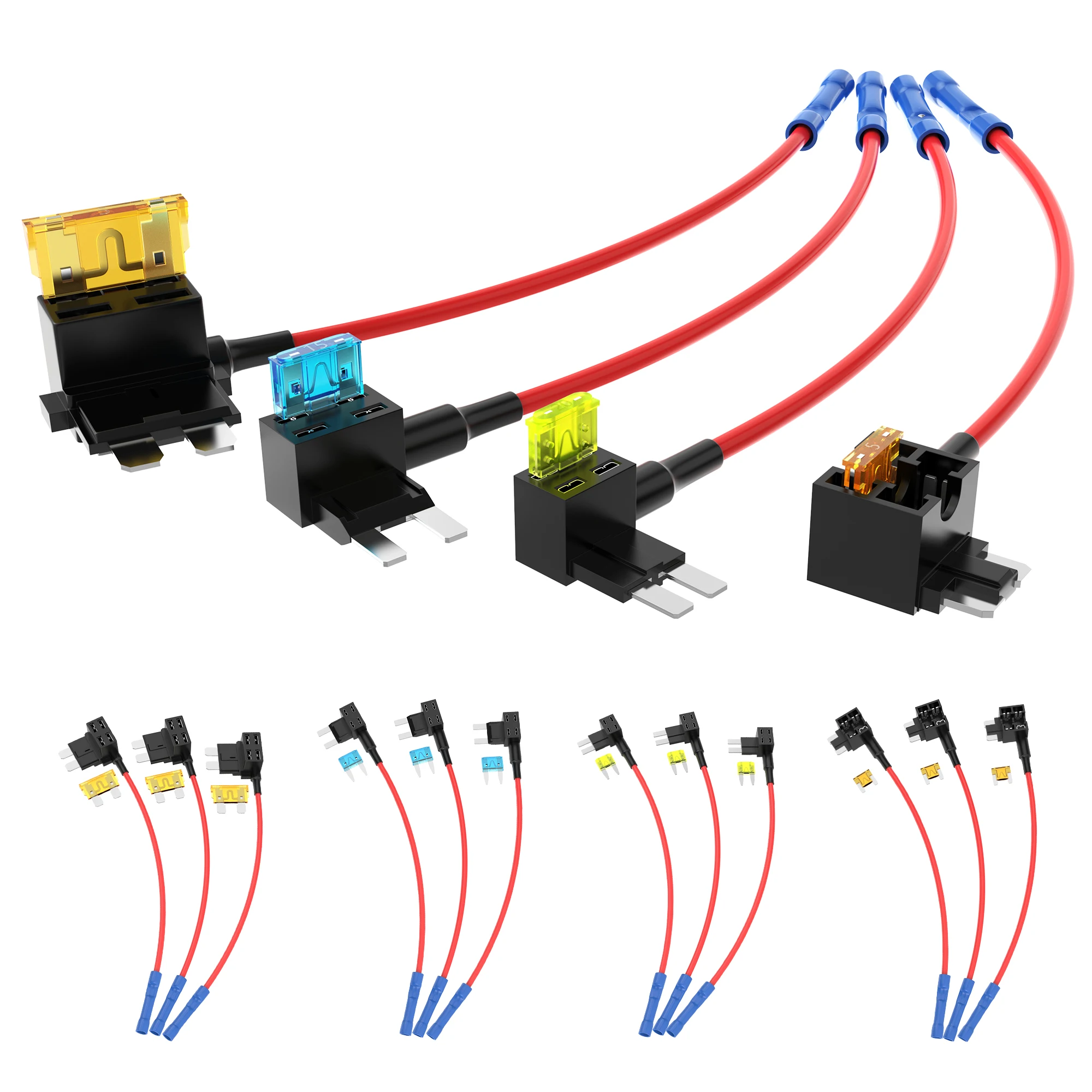 12V Mini Blade Fuse Holder Standard ATC  Micro 2 Mini Low Profile Blade Fuse Holder  Add a Circuit Fuse Tap Adapter Kit