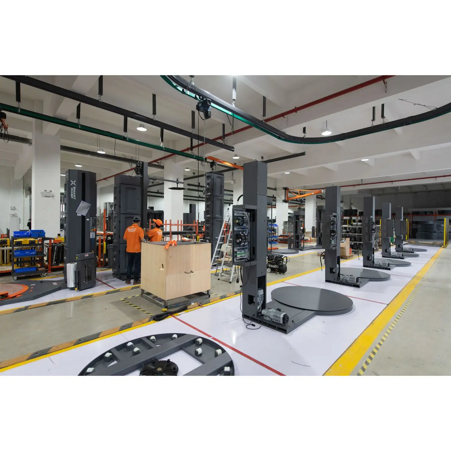 Máy quấn pallet thực phẩm và đồ uống tự động hoàn toàn năng suất cao kiểu vòng đòn bẩy với các bộ phận lõi bánh răng
