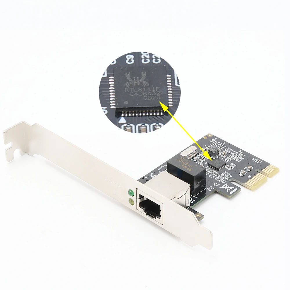 Экономичная PCI-E 1X гигабитная сетевая карта для настольного компьютера Проводная RTL8111