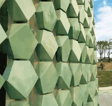 Colorful Glazed Terracotta Hexagonal Tile Decoration Commercial Exterior Wall Facade Cladding