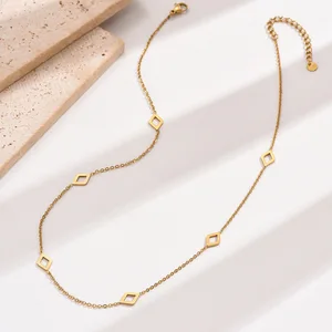 Europe United States  Niche Joker New Geometric Shape Vacuum Plating Stainless Steel Women's Sporty Necklace