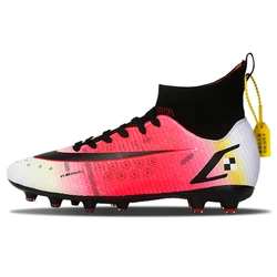 Factory customized brand turf sport indoor soccer shoes mid cut football boots top quality soccer cleats for boy