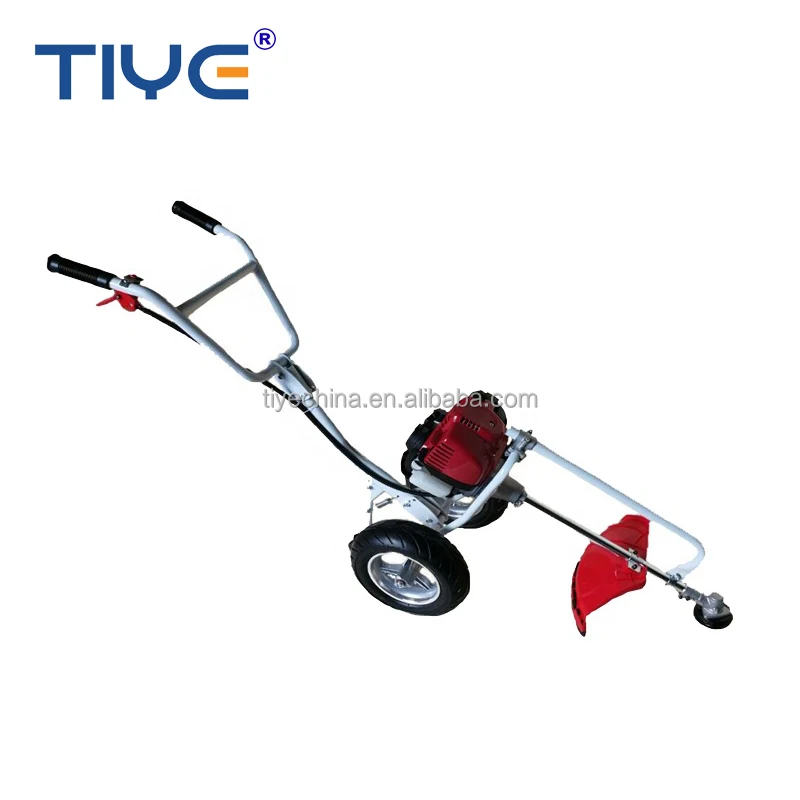 Two Wheel Brush Cutter 52cc Grass Trimmer Hand Push Grass Cutter 520
