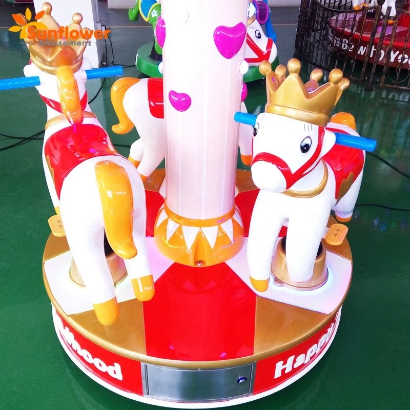 Family Fun Horse Carousel - 3-Seater Mechanical Ride