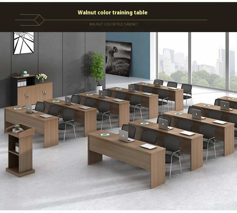 Modern Design Training Table and Chair Set Long Wooden Panel Negotiation Table for Employee Training Office Furniture
